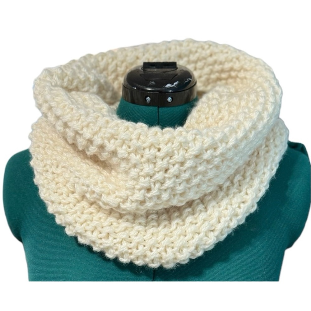 Handmade Hand Crafted Knit Cowl Adult/Teen size Cream
